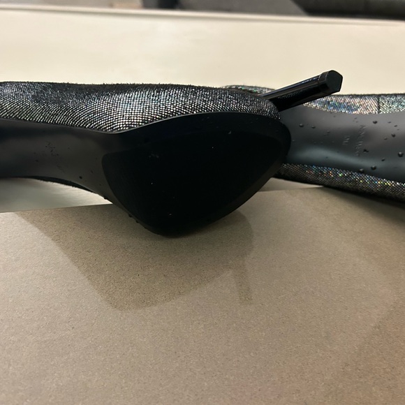 Nine West Shimmering Black Peep-Toe Heels 10 M. Like Brand New!!No flaws! Beauty - Picture 6 of 8